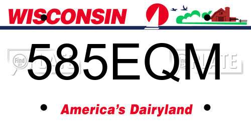 585EQM Wisconsin License Plate