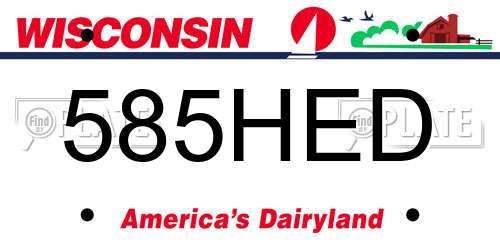 585HED Wisconsin License Plate