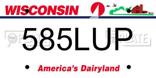 585LUP Wisconsin License Plate