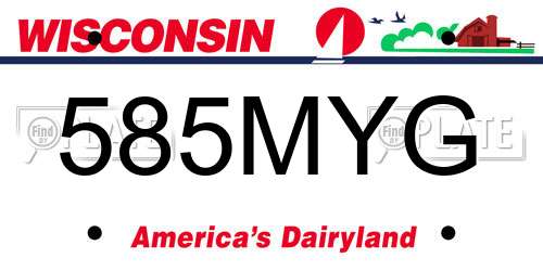 585MYG Wisconsin License Plate