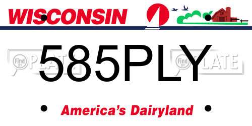 585PLY Wisconsin License Plate