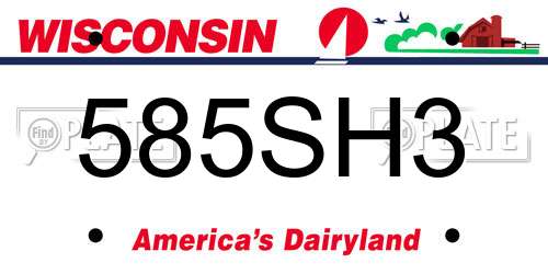 585SH3 Wisconsin License Plate