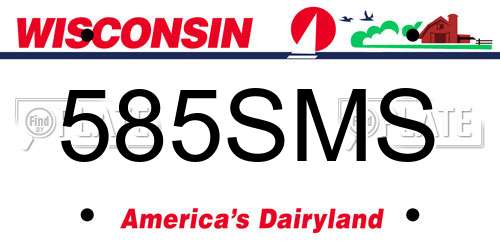 585SMS Wisconsin License Plate
