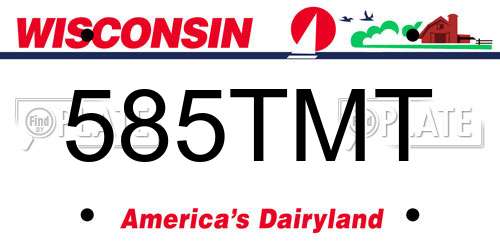 585TMT Wisconsin License Plate