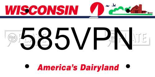 585VPN Wisconsin License Plate
