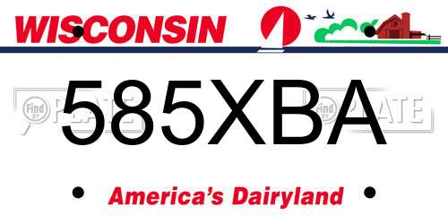 585XBA Wisconsin License Plate