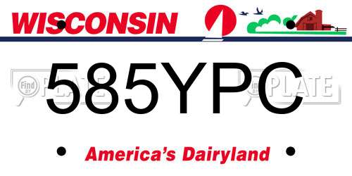 585YPC Wisconsin License Plate