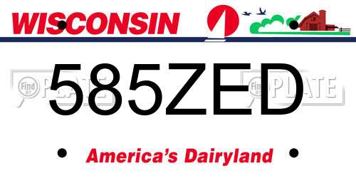 585ZED Wisconsin License Plate