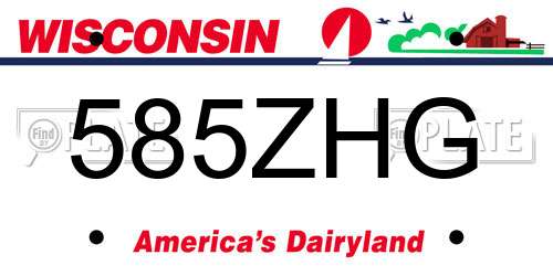 585ZHG Wisconsin License Plate