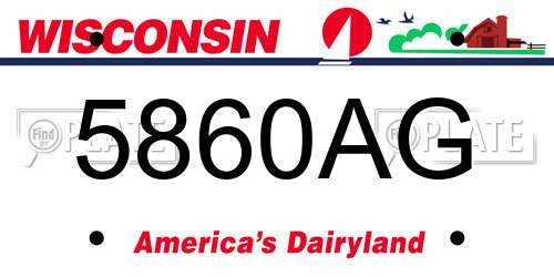 5860AG Wisconsin License Plate