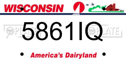 5861IQ Wisconsin License Plate
