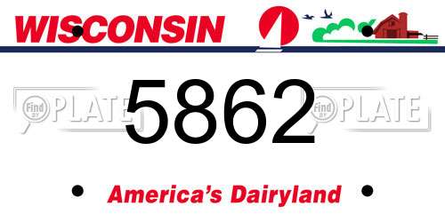 5862 Wisconsin License Plate