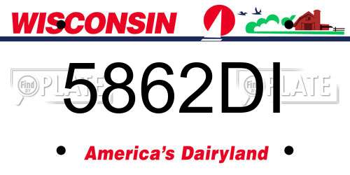 5862DI Wisconsin License Plate