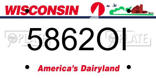 5862OI Wisconsin License Plate