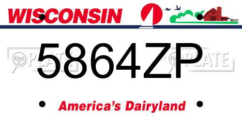 5864ZP Wisconsin License Plate