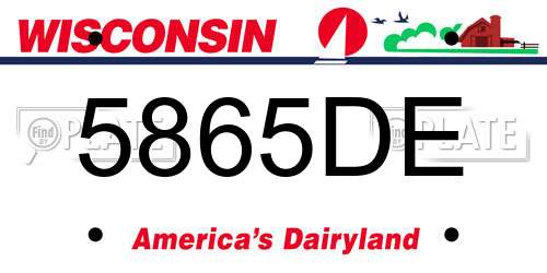 5865DE Wisconsin License Plate