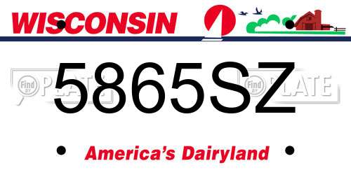 5865SZ Wisconsin License Plate