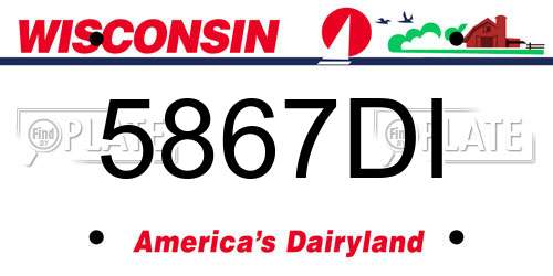 5867DI Wisconsin License Plate
