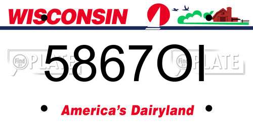 5867OI Wisconsin License Plate