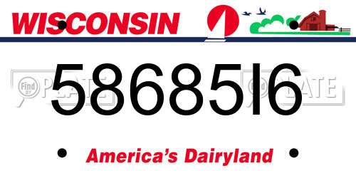 58685I6 Wisconsin License Plate