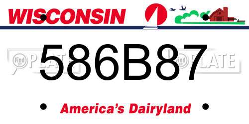 586B87 Wisconsin License Plate