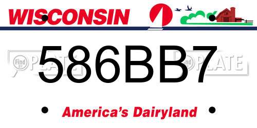 586BB7 Wisconsin License Plate