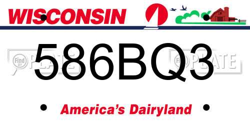 586BQ3 Wisconsin License Plate