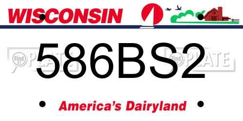 586BS2 Wisconsin License Plate