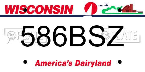 586BSZ Wisconsin License Plate