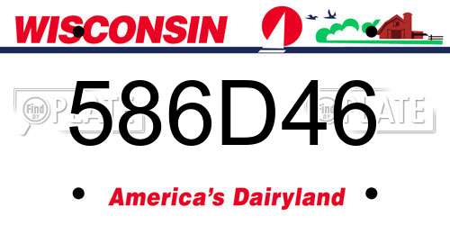 586D46 Wisconsin License Plate