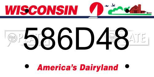 586D48 Wisconsin License Plate