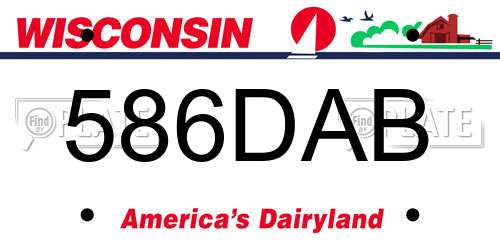 586DAB Wisconsin License Plate