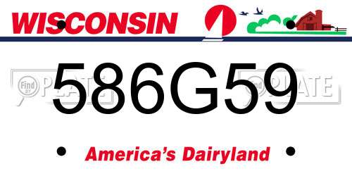 586G59 Wisconsin License Plate