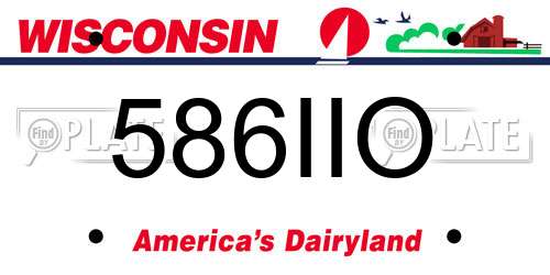 586IIO Wisconsin License Plate