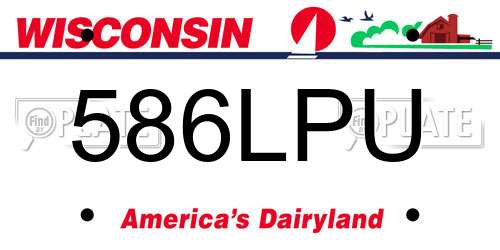 586LPU Wisconsin License Plate