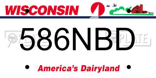586NBD Wisconsin License Plate