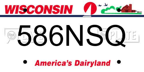 586NSQ Wisconsin License Plate