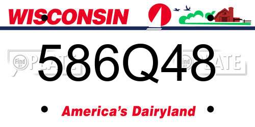 586Q48 Wisconsin License Plate