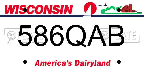 586QAB Wisconsin License Plate