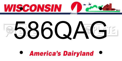586QAG Wisconsin License Plate