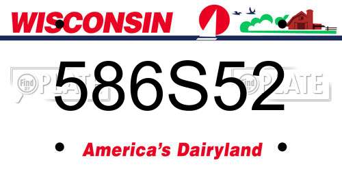 586S52 Wisconsin License Plate