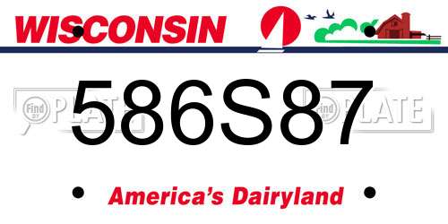 586S87 Wisconsin License Plate