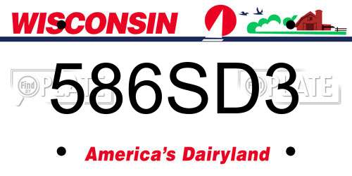 586SD3 Wisconsin License Plate