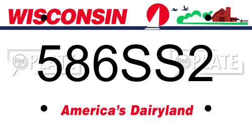586SS2 Wisconsin License Plate