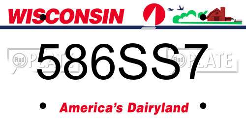 586SS7 Wisconsin License Plate
