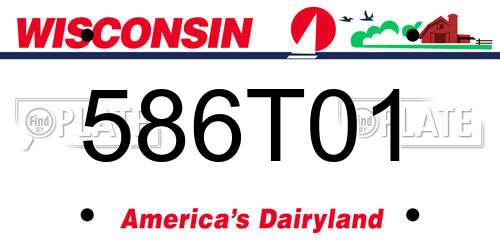 586T01 Wisconsin License Plate