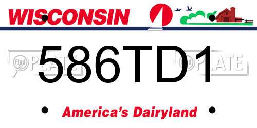 586TD1 Wisconsin License Plate