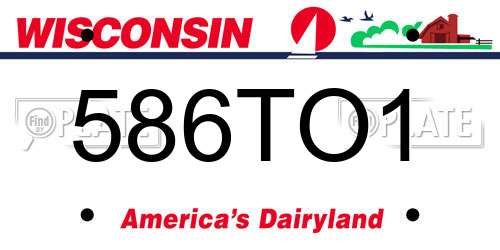 586TO1 Wisconsin License Plate