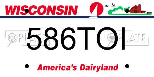 586TOI Wisconsin License Plate
