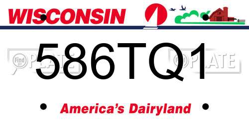 586TQ1 Wisconsin License Plate